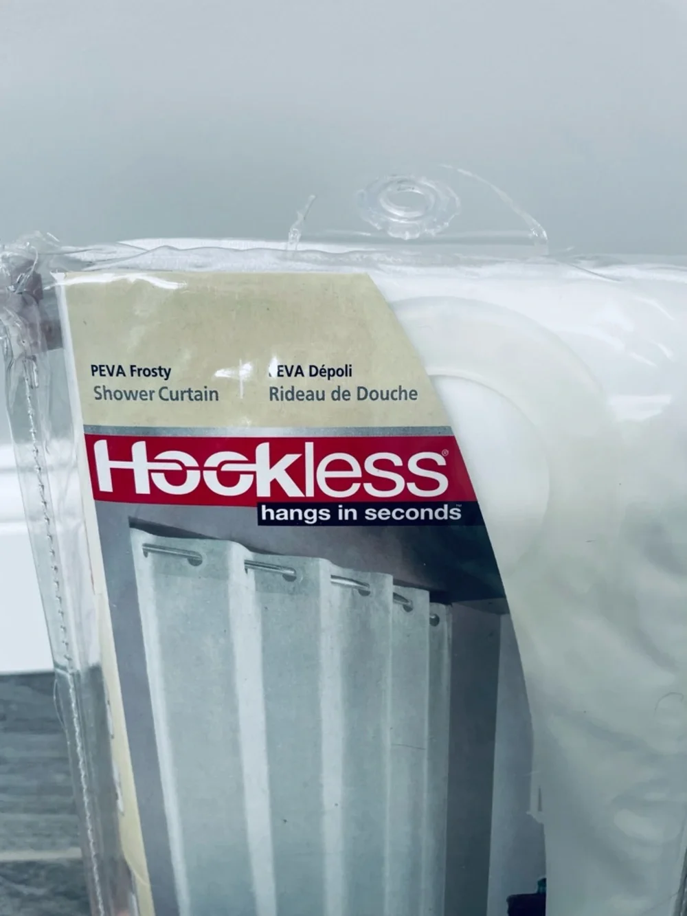 Brand New Hookless PEVA Shower Curtain/Liner - Frosty White, 71